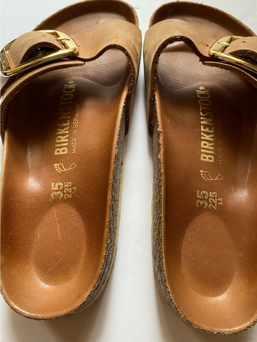 EUC Birkenstock Madrid Big Buckle Oiled Leather in Antique Cognac size 35 - Picture 2 of 6